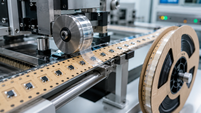Cover tape sealing process for paper carrier tape in SMT component packaging